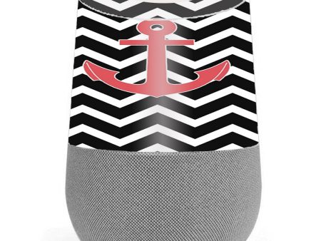 Black Chevron With Rose Anchor Google Home Skin Discount